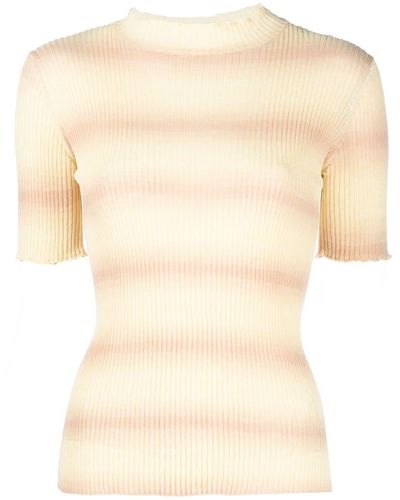 A.P.C. Victoire Striped Knitted Top - Natural