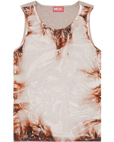 DIESEL Tanktop Met Print - Naturel