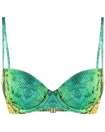 Noire Swimwear Bikinioberteil mit Schlangen-Effekt - Grün
