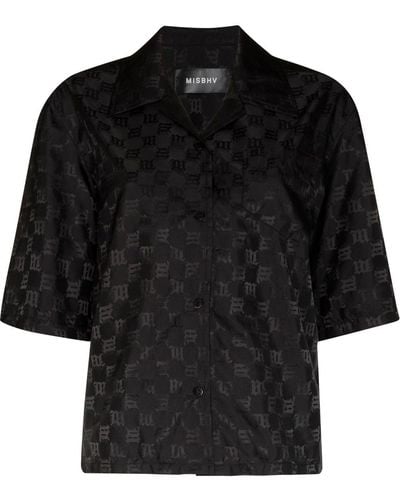 MISBHV Monogram Pattern Boxy Shirt - Black