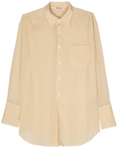 AURALEE Chambray Cotton Shirt - Natural