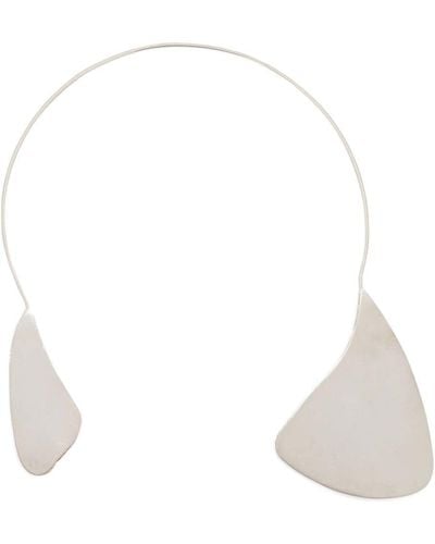 Jil Sander Logo-engraved Choker Necklace - White