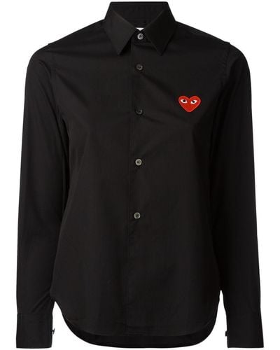 COMME DES GARÇONS PLAY Shirt Met Geborduurd Hart - Zwart