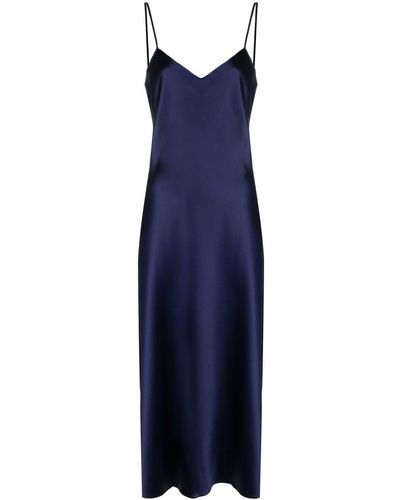 Ralph Lauren Silk Midi Slip Dress - Blue