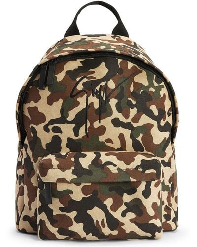 Giuseppe Zanotti Camouflage-pattern Backpack - Gray