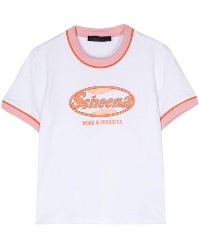 Ssheena T-Shirt mit Logo-Print - Weiß