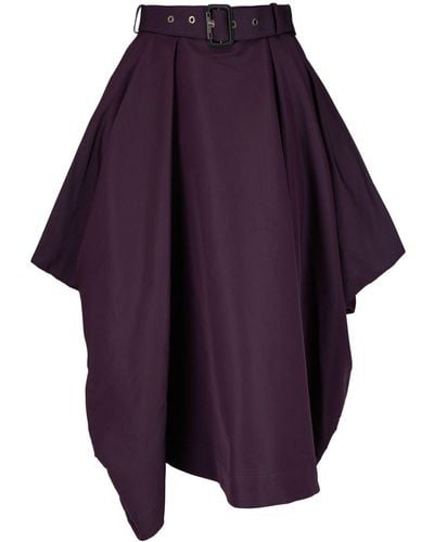Alexander McQueen Belted Draped Skirt - Purple