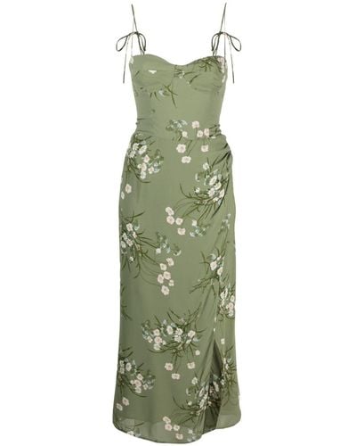 Reformation Kleid mit Blumen-Print - Grün