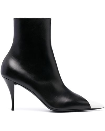 Saint Laurent Jam Leather Ankle Boots - Black