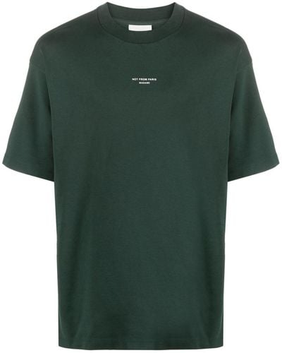 Drole de Monsieur T-shirt Met Tekst - Groen