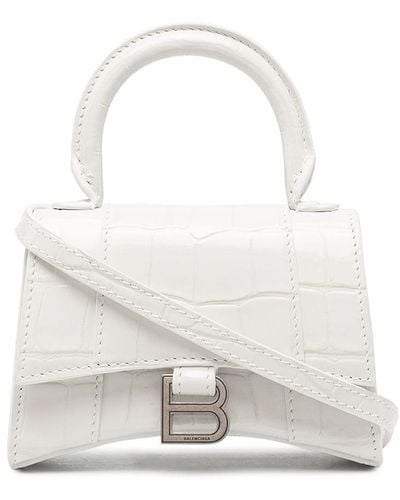 Balenciaga Mini Hourglass Tote Bag - White