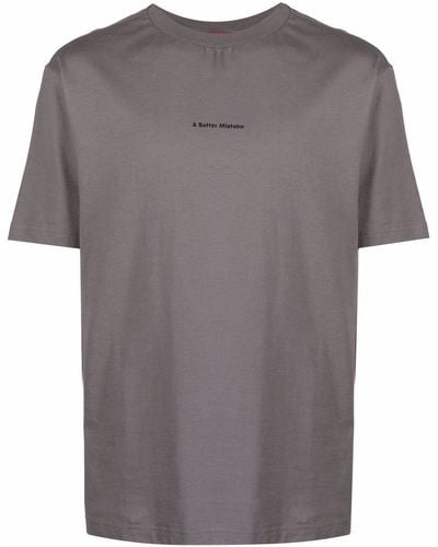 A BETTER MISTAKE Essential Slogan-print T-shirt - Grey