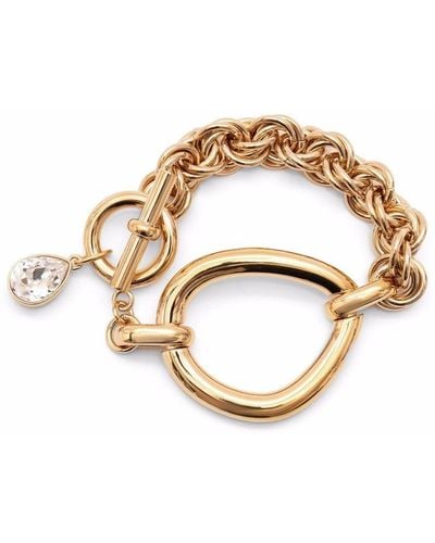 JW Anderson Bracelet chaîne à ornements en cristal - Métallisé