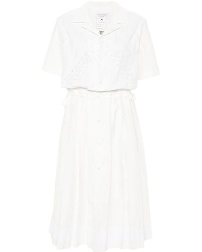 Marine Serre Guipure-lace cotton dress - Bianco