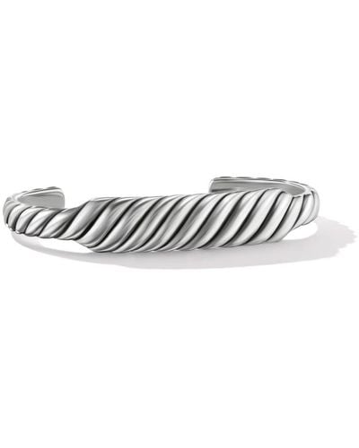 David Yurman Sterling Silver Sculpted Cable Contour Bracelet - White