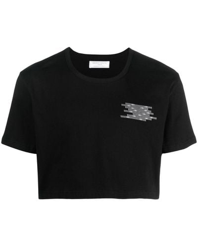 Societe Anonyme Cropped-T-Shirt mit Nummern-Print - Schwarz