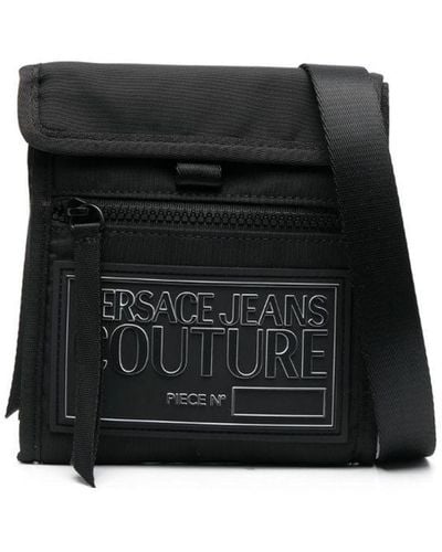 Versace Jeans Couture Bolso messenger con parche del logo - Negro