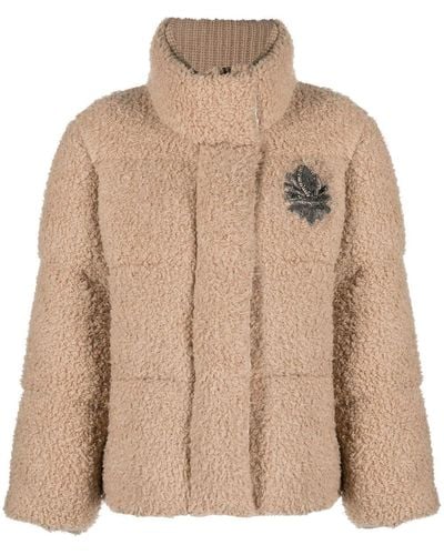 Brunello Cucinelli Cashmere-knit Down Jacket - Natural