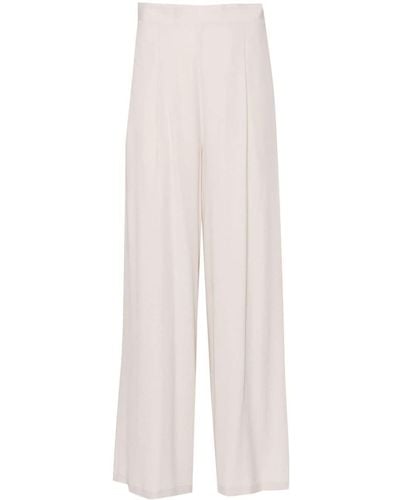 Erika Cavallini Semi Couture Pleat-detail Palazzo Trousers - White