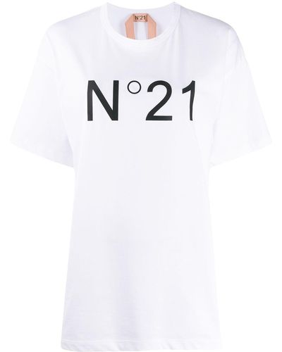 N°21 T-Shirt mit Logo - Weiß