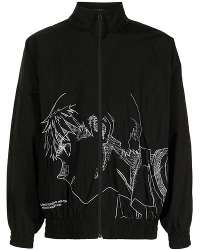 Undercover X Neon Genesis Evangelion Embroidered Shell Track Jacket - Black