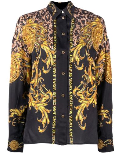 Versace Camicia Barocco con stampa - Nero