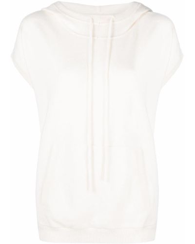 Loulou Studio Hooded Cashmere Top - White