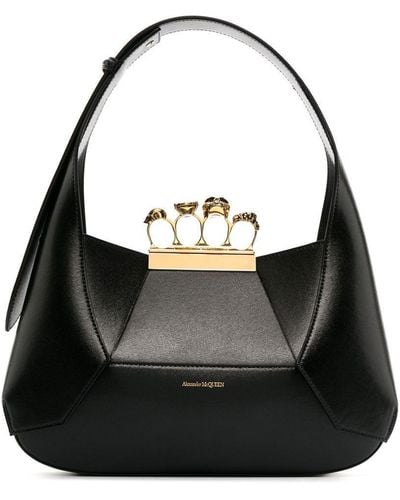 Alexander McQueen The Jeweled Leather Tote Bag - Black