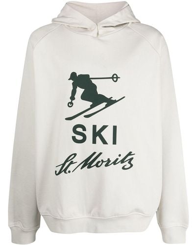 Bally Ski Graphic-print Cotton Hoodie - White