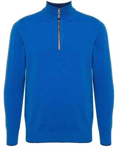 N.Peal Cashmere Carnaby Organic Cashmere Sweatshirt - Blue