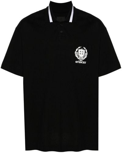 Givenchy Logo-embroidered Cotton Polo Shirt - Black