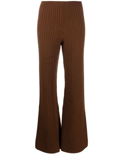 Laneus Knitted Wool Trousers - Brown
