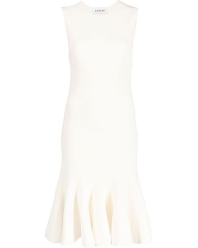 Lanvin Sleeveless Jersey-knit Flared Dress - White