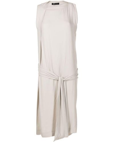 UMA | Raquel Davidowicz Funil Belted Jersey Midi Dress - White