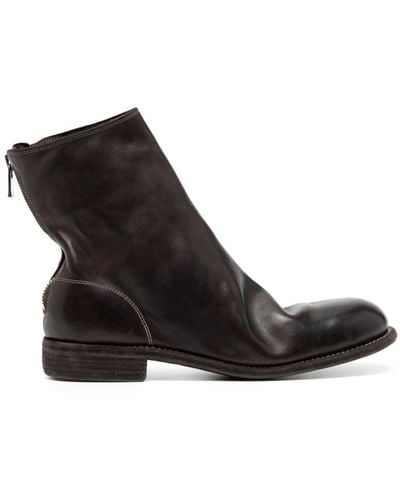 Guidi Boots zippées en cuir - Noir