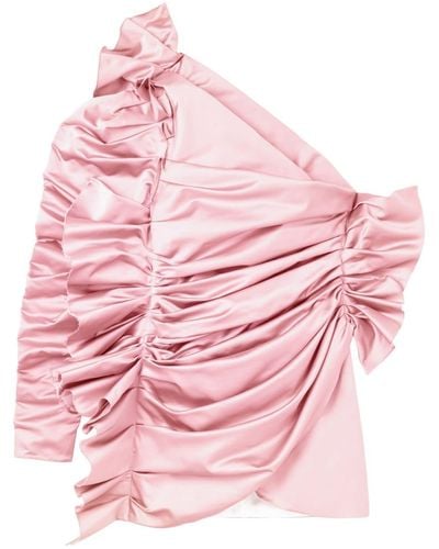AZ FACTORY Hyacinth Ruched One-shoulder Minidress - Pink