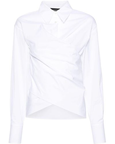 Fabiana Filippi Cropped-Hemd mit Schnürung - Weiß