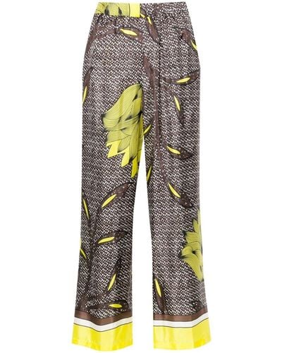 P.A.R.O.S.H. Graphic-print Silk Trousers - ブラウン