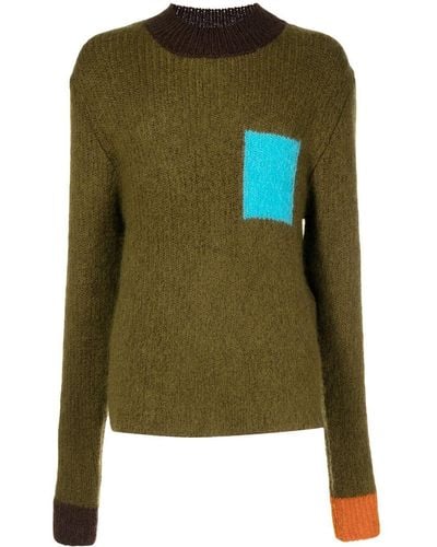 Jacquemus Sweater Met Colourblocking - Groen
