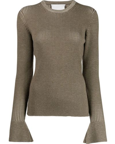 3.1 Phillip Lim Gerippter Pullover - Grün