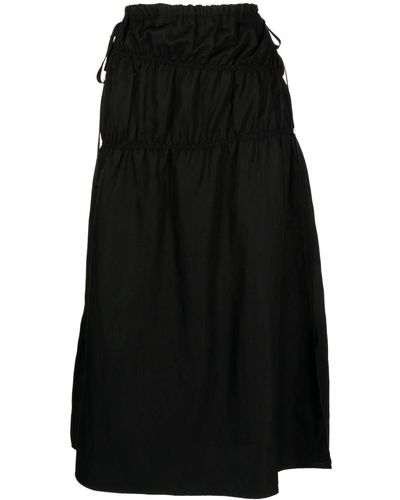 Goen.J Midi Ruched Straight Skirt - Black