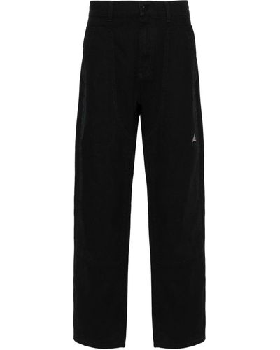 Roa Logo-embroidered Canvas Trousers - Black