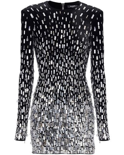 Balmain スパンコール ドレス - ブラック
