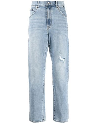 FIVE CM Jeans dritti con effetto vissuto - Blu