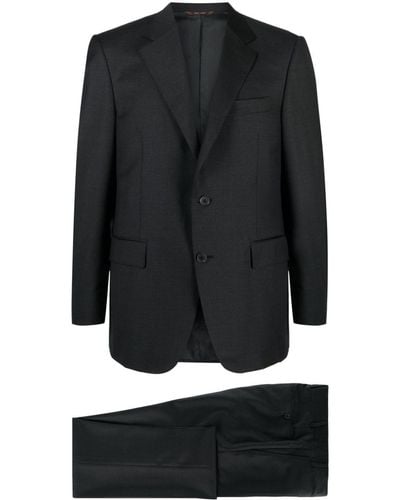 Canali Single-breasted Wool Suit - Black