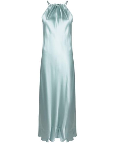 Antonelli Halterneck Silk Maxi Dress - Blue