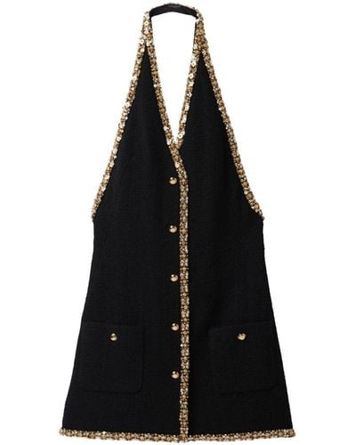 Miu Miu Embroidered Tweed Minidress - Black
