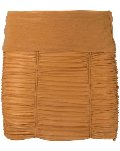 KNWLS Ocilia Ruched Miniskirt - Brown