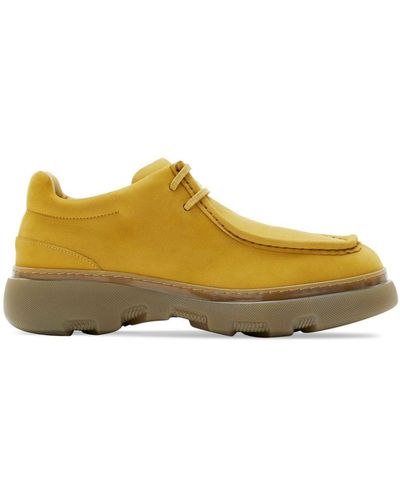 Burberry Creeper Suede Derby Shoes - Yellow