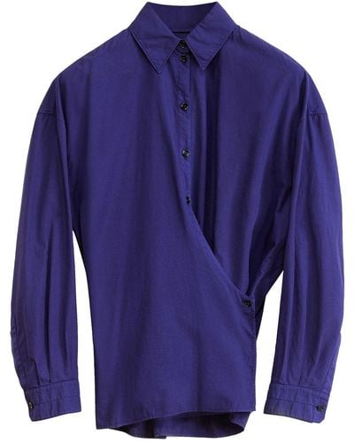 Lemaire ツイストフロント シャツ - ブルー